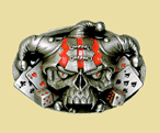 CARDS & DICE - JESTER belt buckle. Code RD6