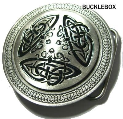 CELTIC DESIGN Belt Buckle + display stand.