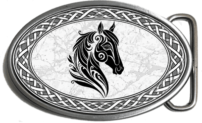 Celtic Horse Belt Buckle. code: A0239