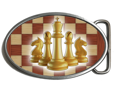 Chess Board and Pieces Belt Buckle Code A0109