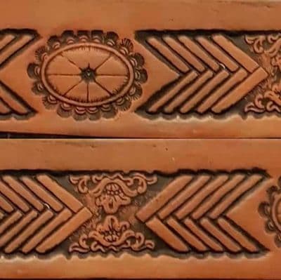 Chevron Embossed Full Grain Leather Belt . 1½