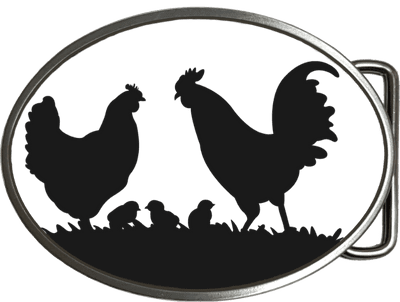 Chicken, Rooster, Chicks. Chicken Belt Buckle. code: A0259