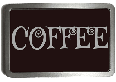 COFFEE Buckle. Leather belt optional. Code A0162