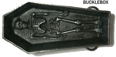 Coffin Skeleton Bones - Heavy Belt Buckle. Product code AS6