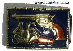 COLT 45 Solid Brass Belt Buckle + display stand