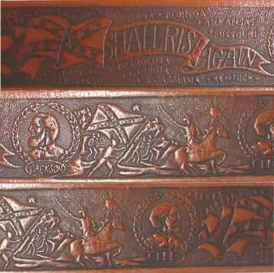 Confederate The South Will Rise Again Embossed Full Grain Leather Belt . 1½
