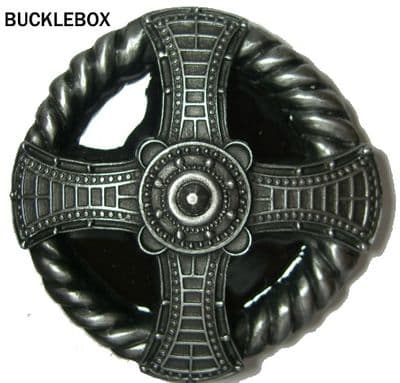 Cross & Rope (black) - Heavy Belt Buckle. Code AT5