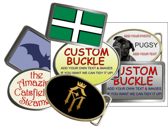 Custom Personalised Design Your Own Belt Buckle. Image and/or Text