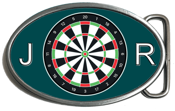 Dartboard Darts Personalised Monogram Belt Buckle. Code A0191