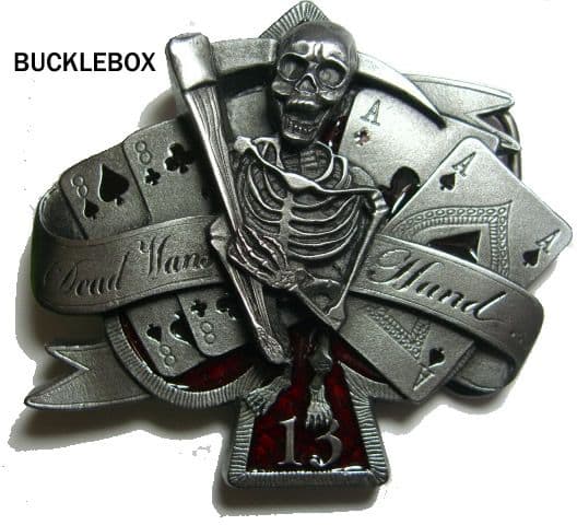 Dead Man's Hand Belt Buckle. Code AP5