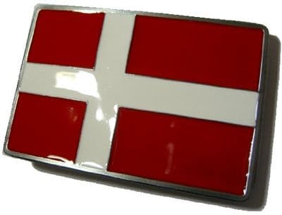 Denmark Scandinavian cross Danish danske bæltespænde Flag Belt Buckle. T4
