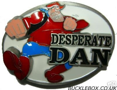 DESPERATE DAN BELT BUCKLE + display stand