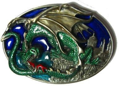 Dragon and Castle Belt Buckle. Code BF4