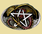 DRAGON & PENTAGRAM BELT BUCKLE. Code DL7
