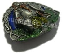 DRAGON SLAYER - WARRIOR BELT BUCKLE + display stand
