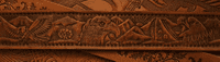 Eagle and Mountain Embossed Full Grain Leather Belt . 1½