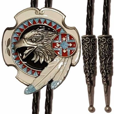 Eagle Head and Feathers Bolo Tie. Code BTWW41E