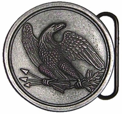 Eagle Round Belt Plate Belt Buckle with display stand. Code MG8