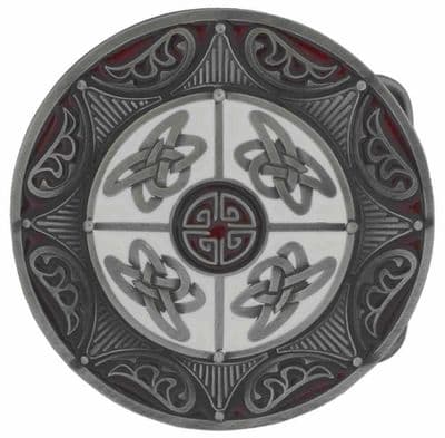 Eight Point Celtic Round Belt Buckle with display stand (KM4)