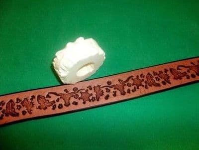 Embossed Full Grain Leather Belt - 50's Style Western. 1½