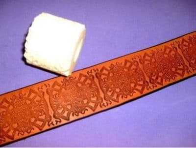 Embossed Full Grain Leather Belt - Celtic Ornate. 1½