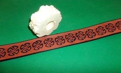 Embossed Full Grain Leather Belt - Celtic Wheel Of Life. 1½