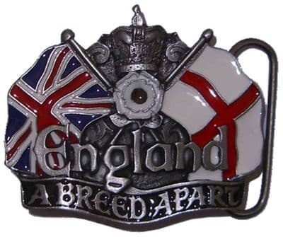 England A Breed Apart White Rose Belt Buckle. Code AC5 White