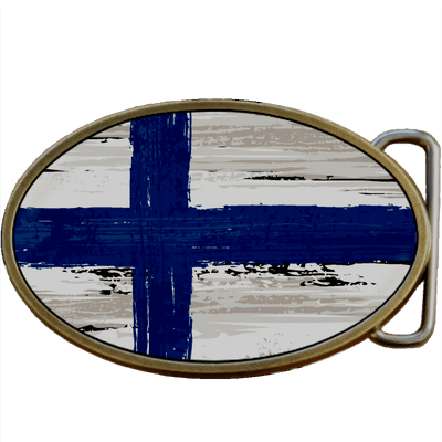 Finland Grunge Finnish Flag Belt Buckle. Code A0026