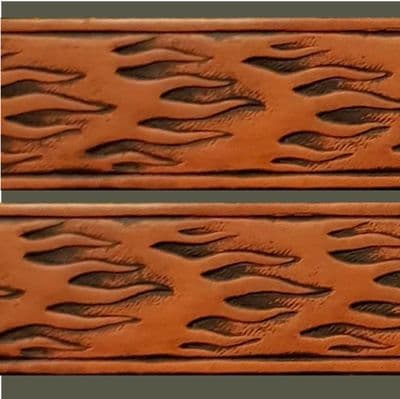 Flames Horizontal Embossed Full Grain Leather Belt . 1½