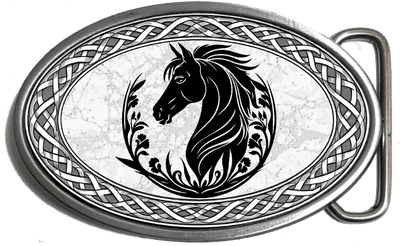 Floral Celtic Horse Belt Buckle. code: A0240
