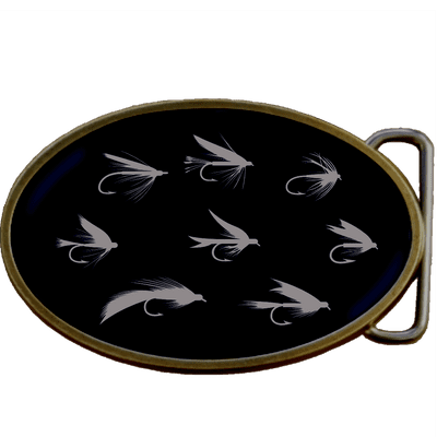 Fly Fishing Flies Hooks Belt Buckle. Code A0082