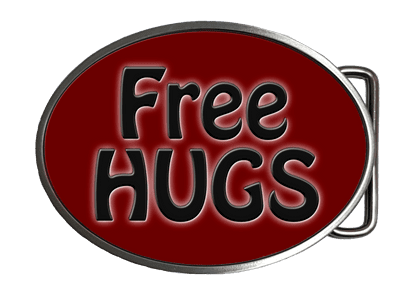 Free Hugs Belt Buckle. Code: A0178