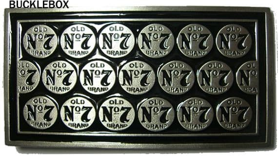 JACK DANIEL'S BELT BUCKLE - OLD NO. 7 RECTANGLE + display stand
