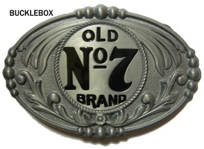 GENUINE JACK DANIEL'S (Oval Old No. 7) BELT BUCKLE + display stand - Offically Licensed