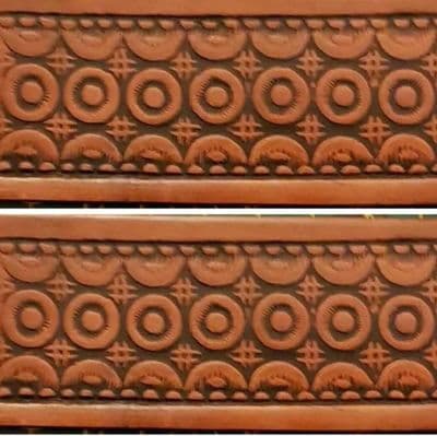 Geometric Design Embossed Full Grain Leather Belt . 1½