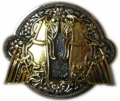 Gold & Silver Plated Twin Birds Belt Buckle. Code AL1