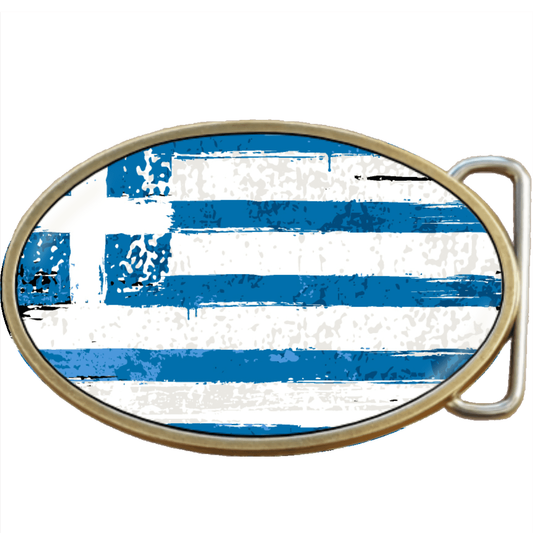 Greek Grunge Greece Flag Belt Buckle Code A0028