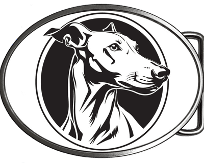 Greyhound Pedigree Dog Belt Buckle. Code:A0189