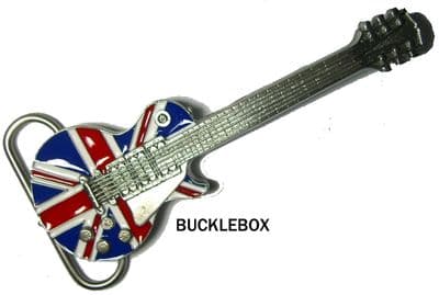 Guitar Union Jack Belt Buckle. Code CD3