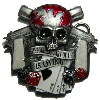 Hardest Part of Life Belt Buckle + display stand. Code MF3