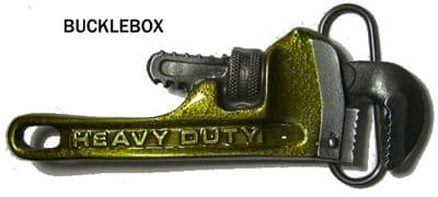Heavy Duty Plumbers Spanner Wrench Belt Buckle + display stand. Code RE7