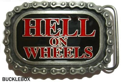 Hell on Wheels Motorcycle Chain Belt Buckle. Code BF8