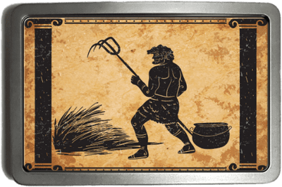 Hercules Fifth Labour Augean stables Belt Buckle. code: A0222