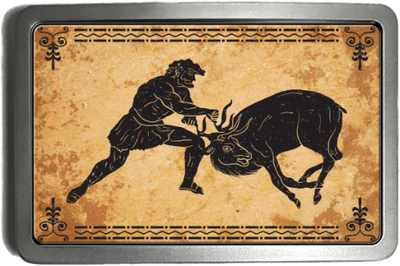 Hercules Third Labour Ceryneian Hind Belt Buckle. code: A0220