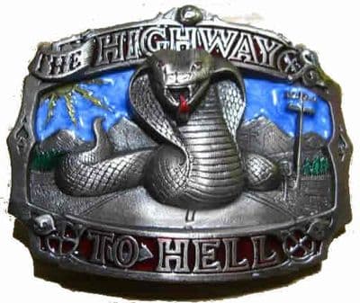 HIGHWAY TO HELL BELT BUCKLE. Code AA2