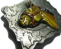 Horse Head Belt Buckle + display stand. Code EK2