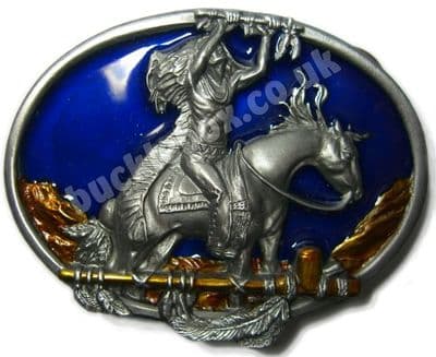 INDIAN ON HORSE - GREAT SPIRIT OFFERING Belt Buckle + display stand