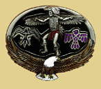 INDIAN SPREAD EAGLE Belt Buckle + display stand