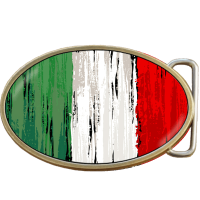 Italian Grunge Italy Flag Belt Buckle. Code A0030
