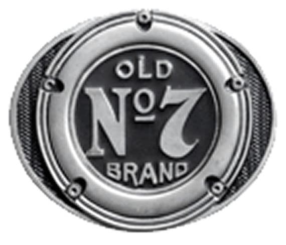 Jack Daniels Old No.7 Gas Petrol Cap Belt Buckle with display stand. Product code WB7